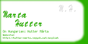 marta hutter business card