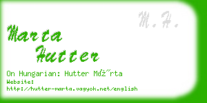 marta hutter business card